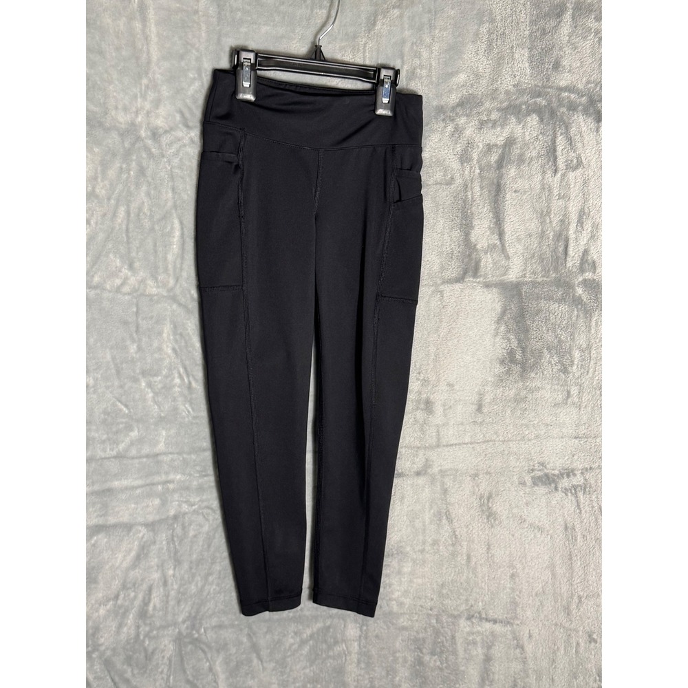 Columbia Kids Black Active Leggings Side Pockets XS 6/6X AG0067 hiking soccer - Picture 2 of 6